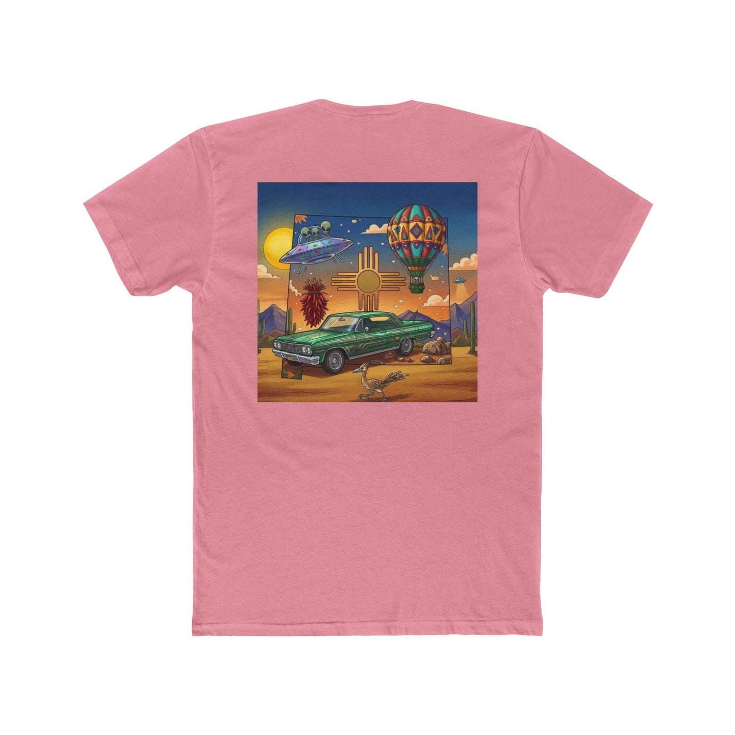 Straight Outta New Mexico with New Mexico Art With Lowrider and Aliens Graphic Tee