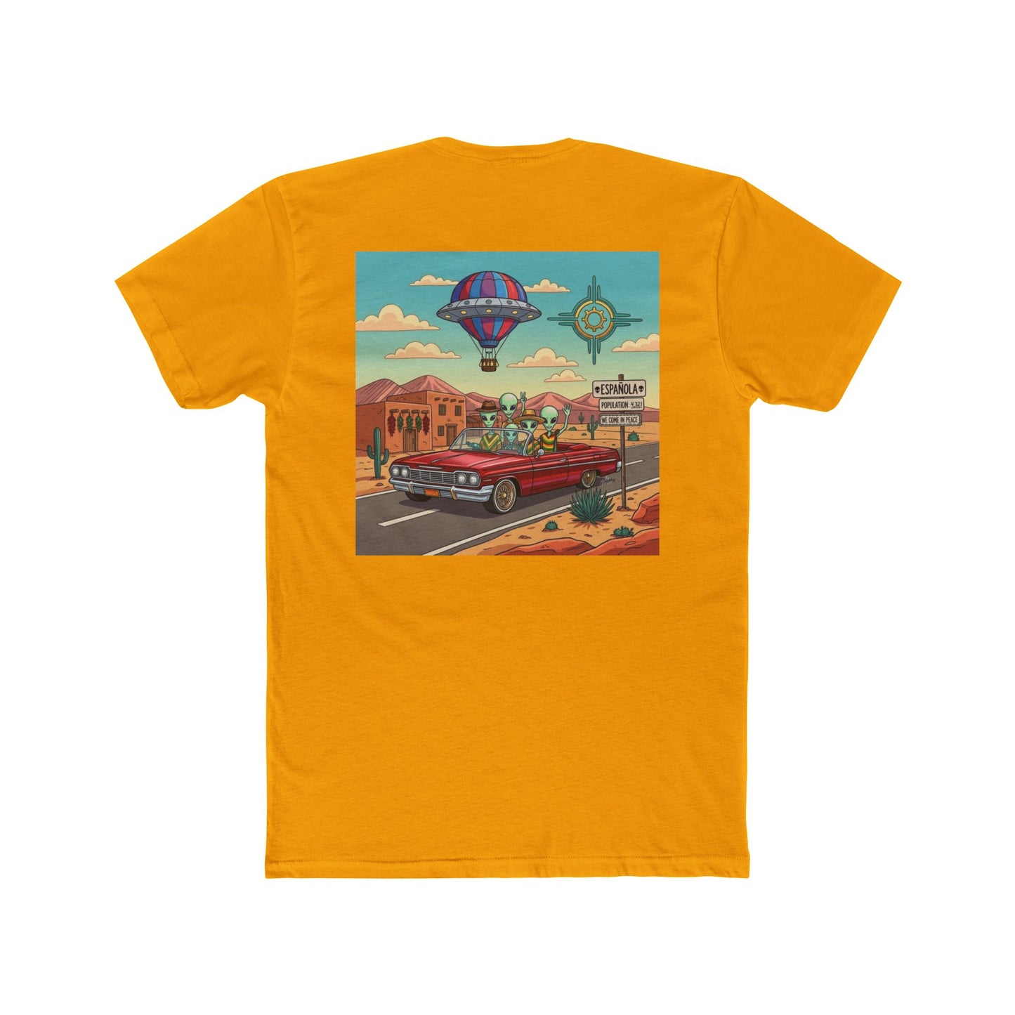 "Straight Outta Española, NM" with Aliens Cruising in Lowrider Graphic Tee
