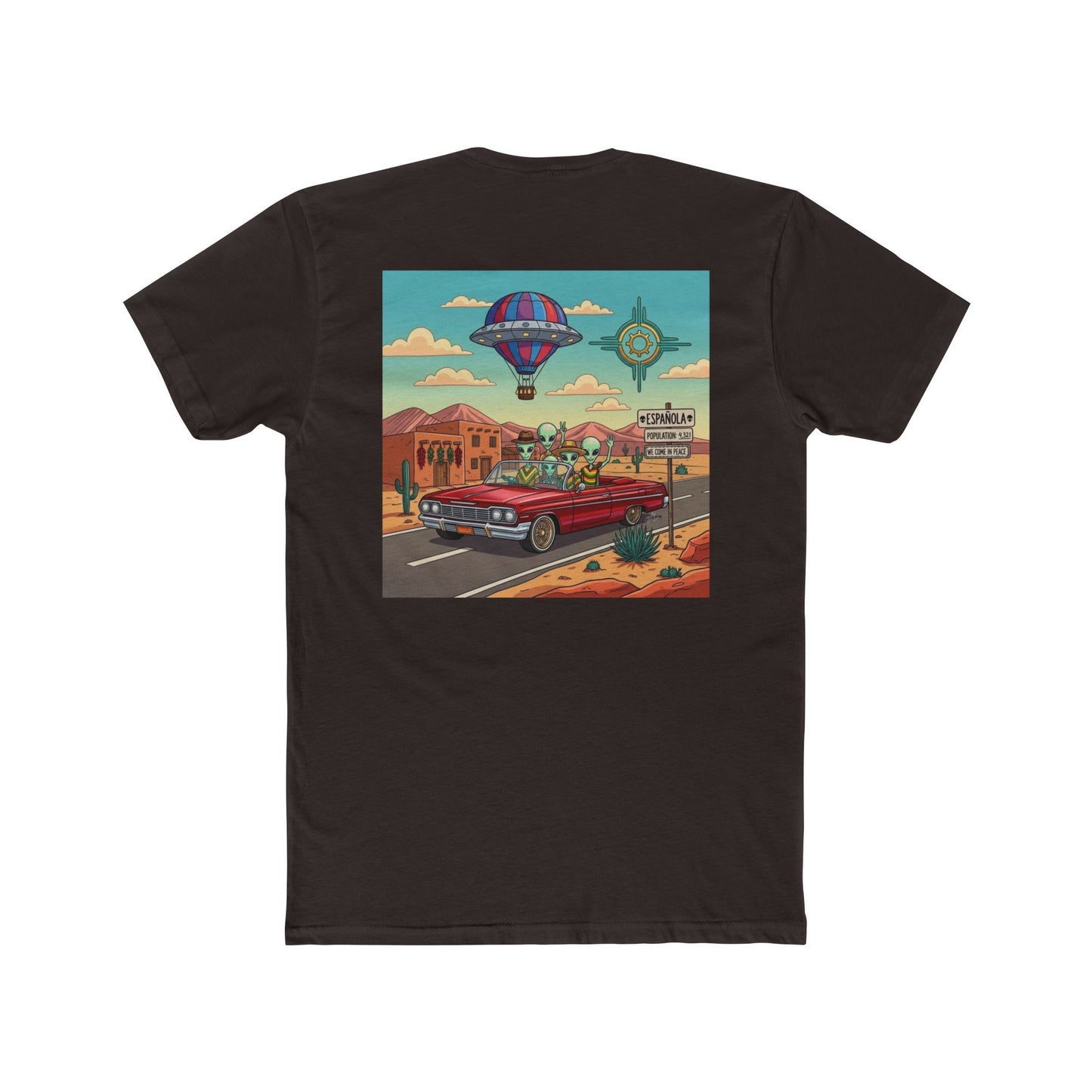 "Straight Outta Española, NM" with Aliens Cruising in Lowrider Graphic Tee