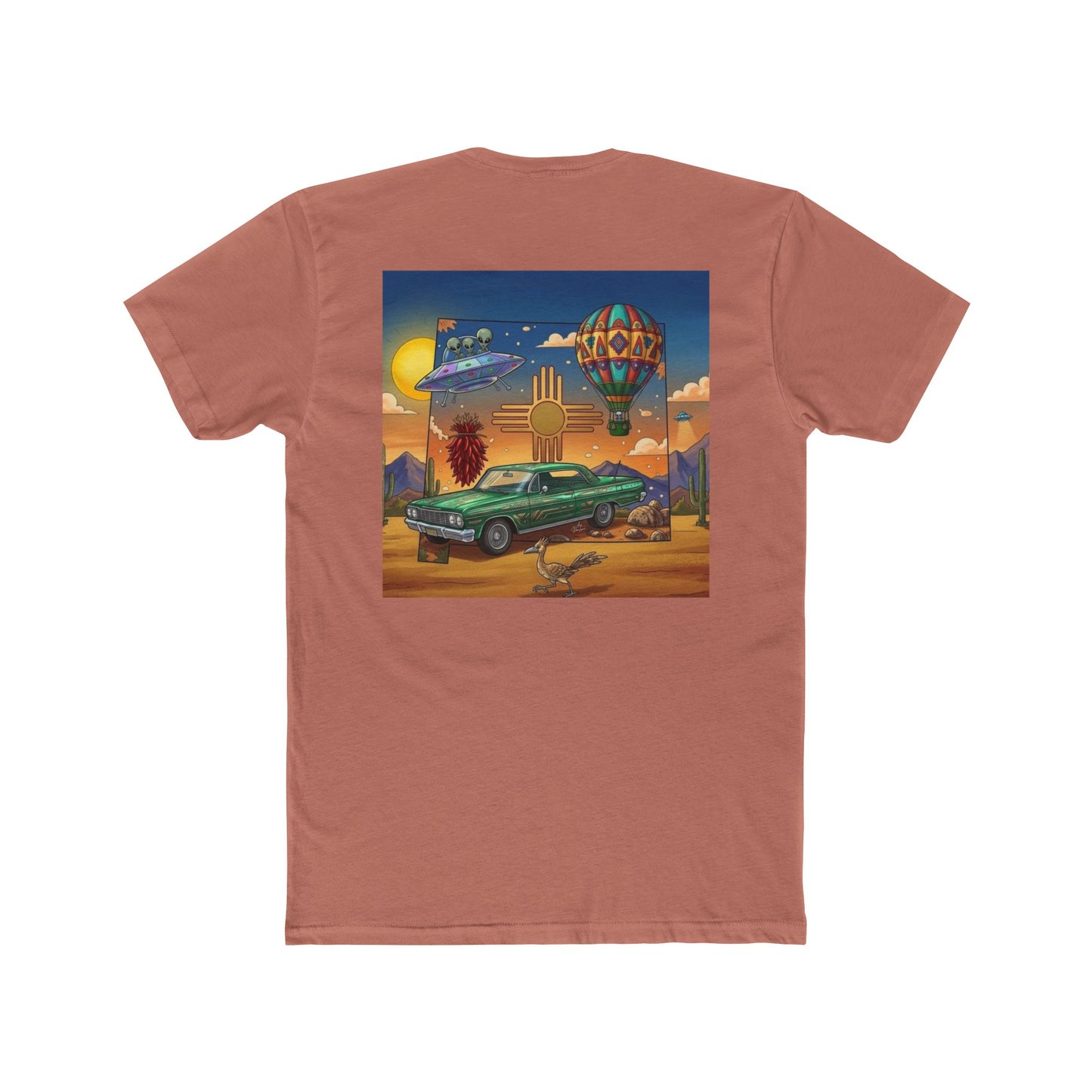 Straight Outta New Mexico with New Mexico Art With Lowrider and Aliens Graphic Tee