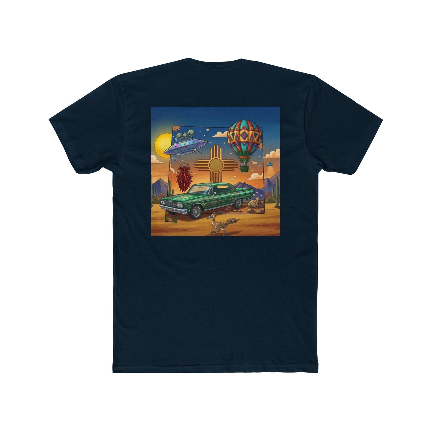 Straight Outta New Mexico with New Mexico Art With Lowrider and Aliens Graphic Tee