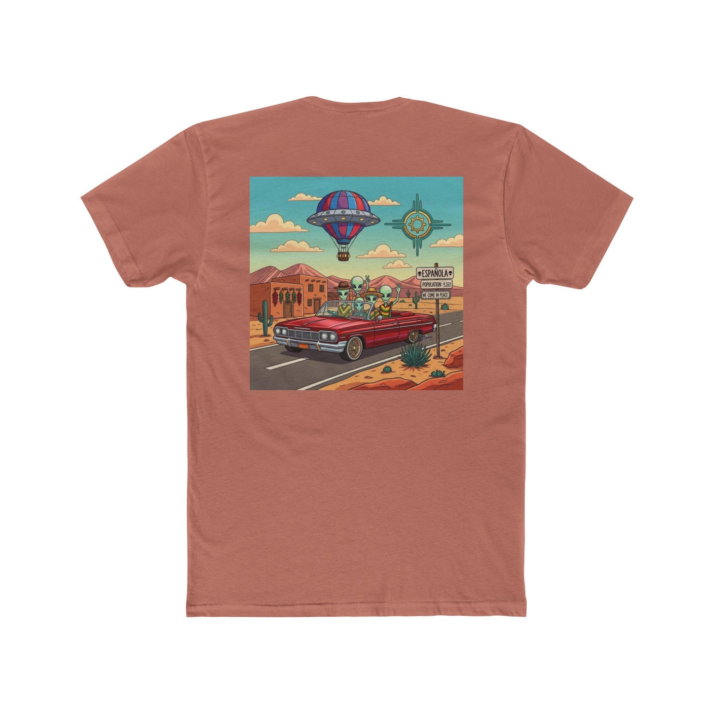 "Straight Outta Española, NM" with Aliens Cruising in Lowrider Graphic Tee