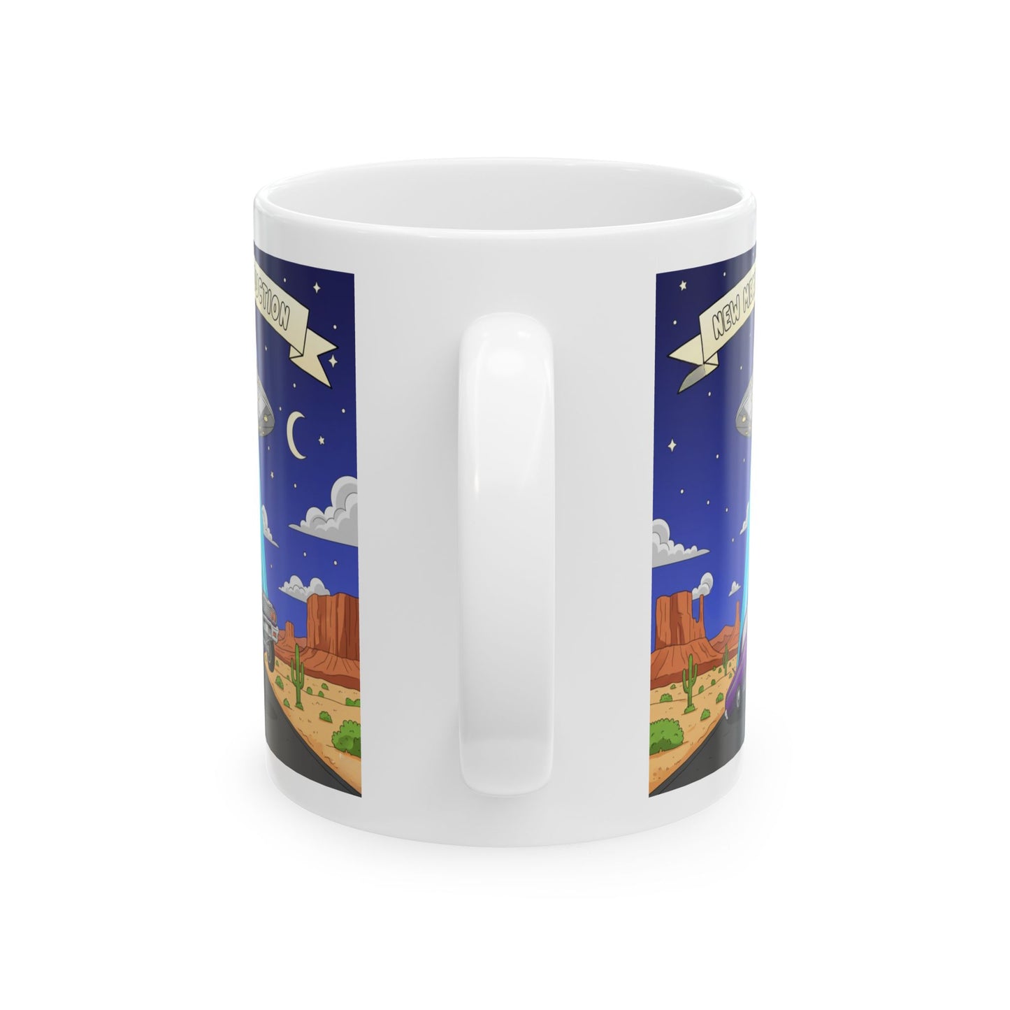 Alien Abducting Lowrider - Ceramic Mug -Coffee Cup (11oz)