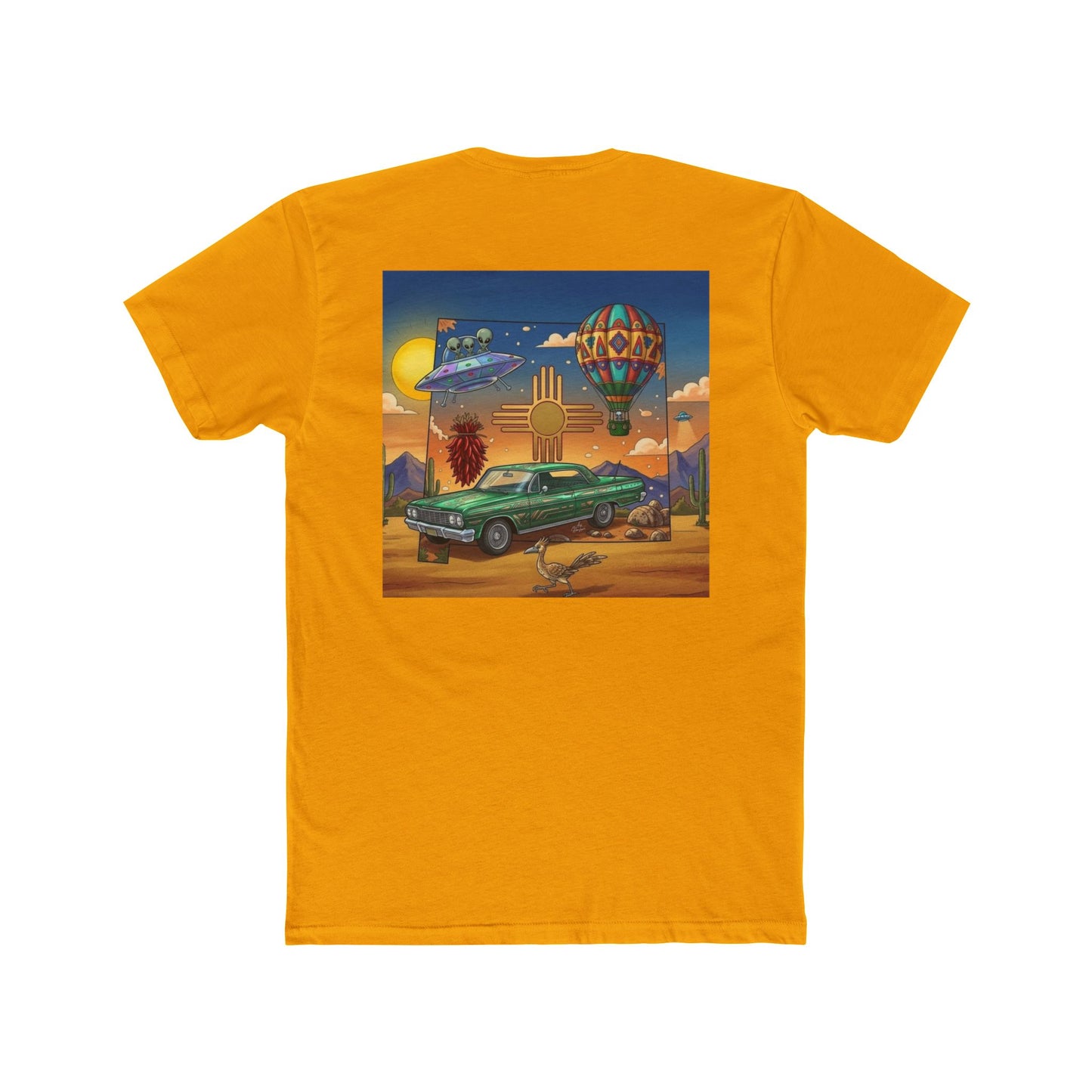 Straight Outta New Mexico with New Mexico Art With Lowrider and Aliens Graphic Tee