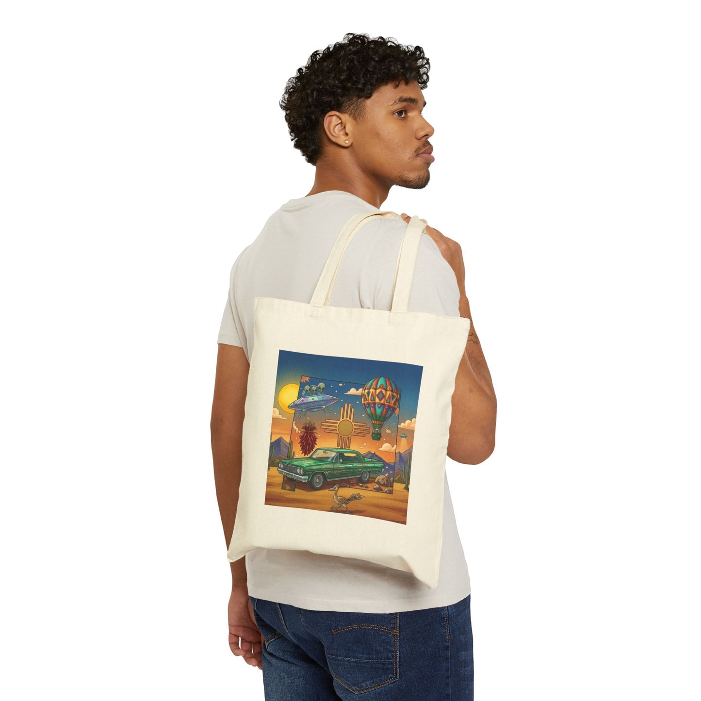 New Mexico State Lowrider - Cotton Canvas Tote