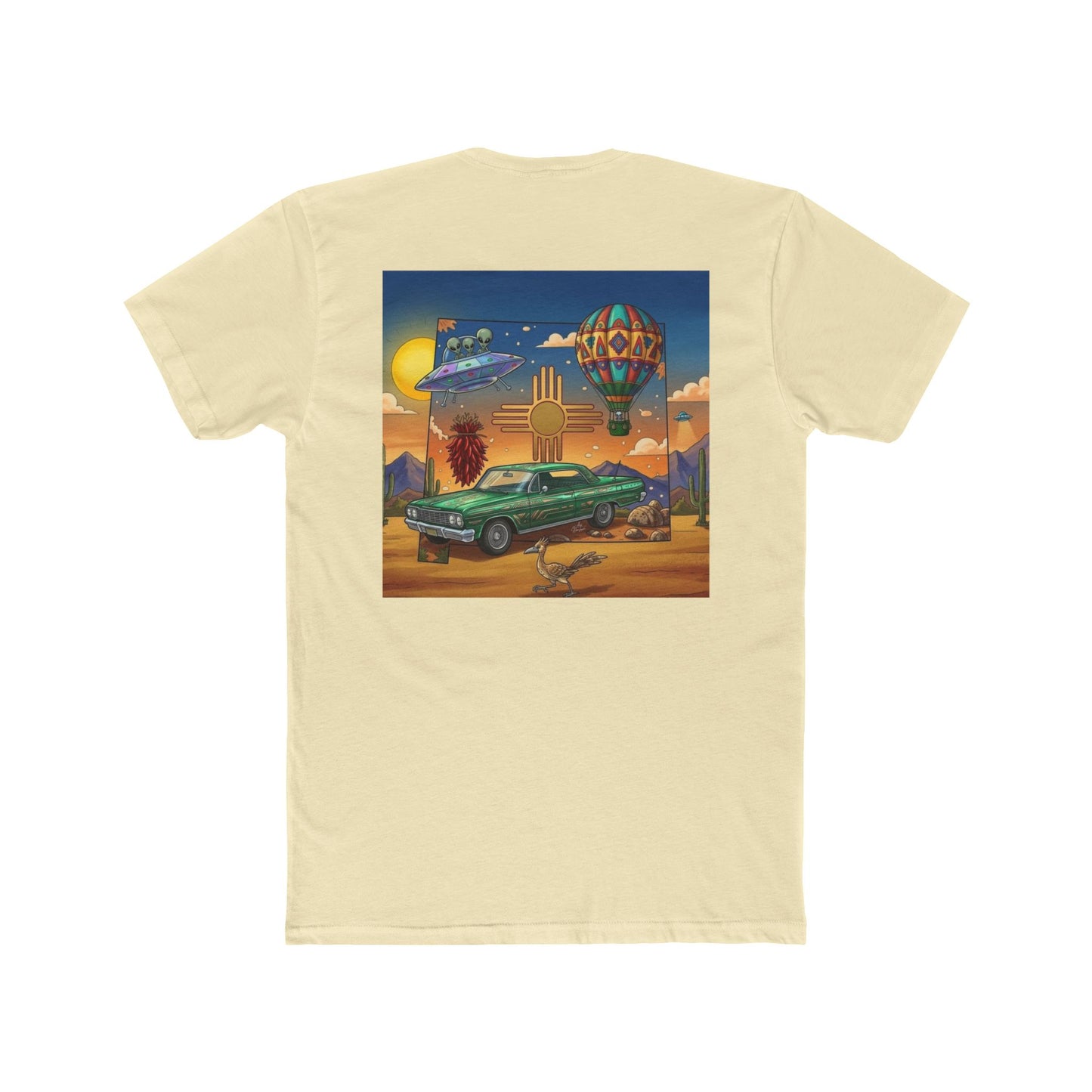 Straight Outta New Mexico with New Mexico Art With Lowrider and Aliens Graphic Tee