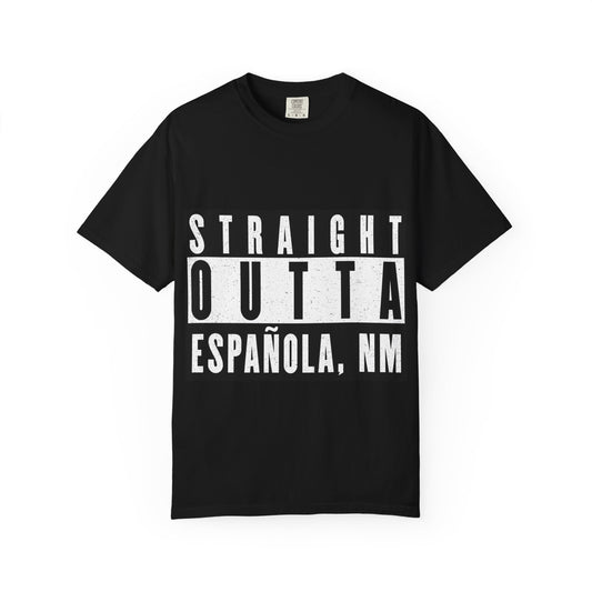 Straight Outta Española, NM with Alien's Cruising In Lowrider on the back - Graphic Tee