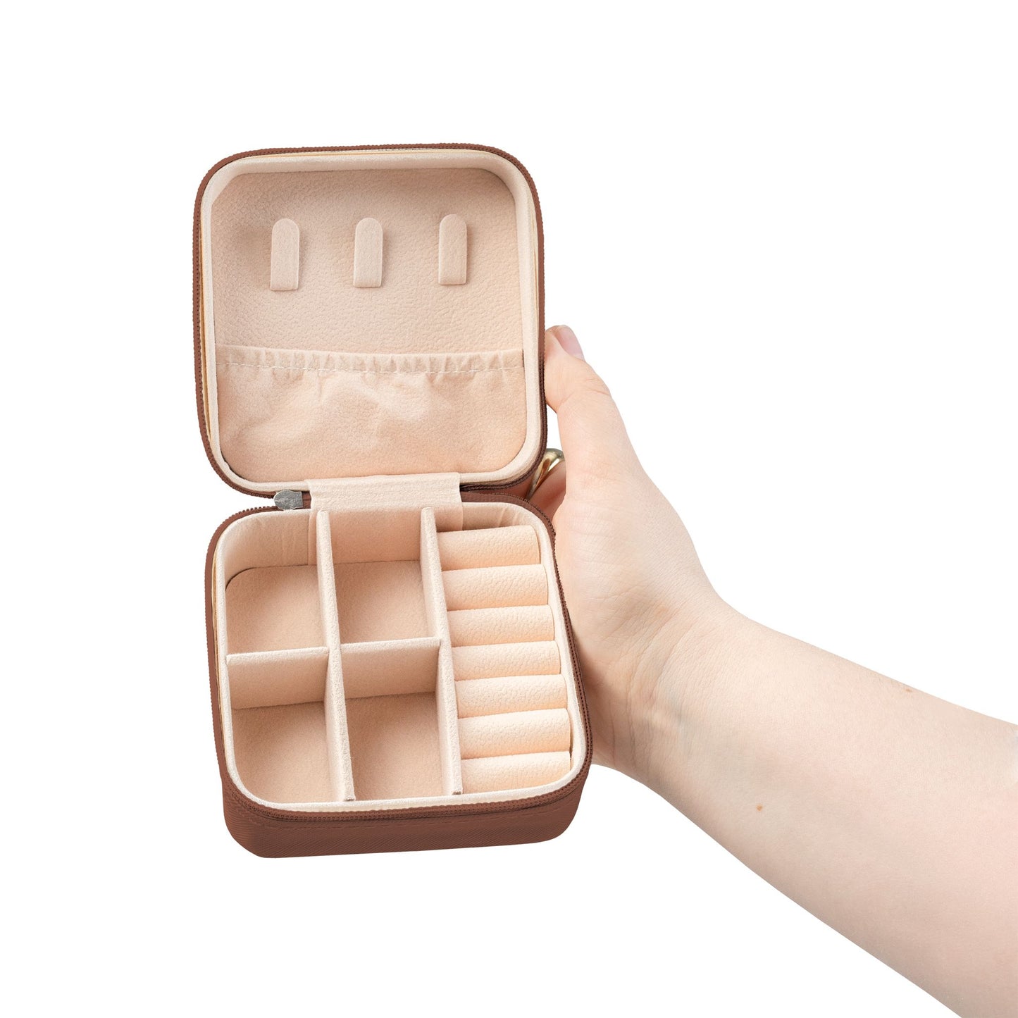 Portable Jewelry Travel Case — Compact Organizer for Rings, Earrings & Necklaces