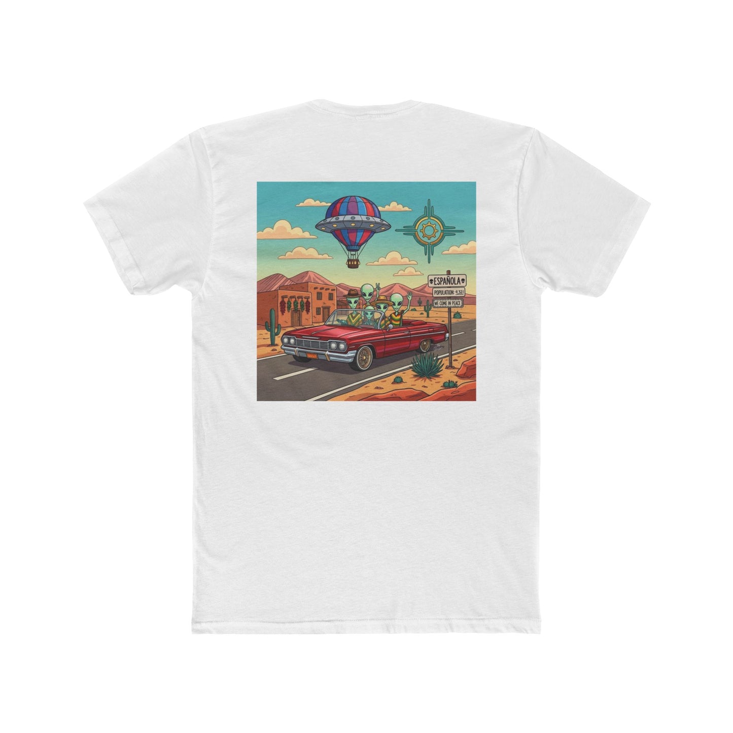 "Straight Outta Española, NM" with Aliens Cruising in Lowrider Graphic Tee