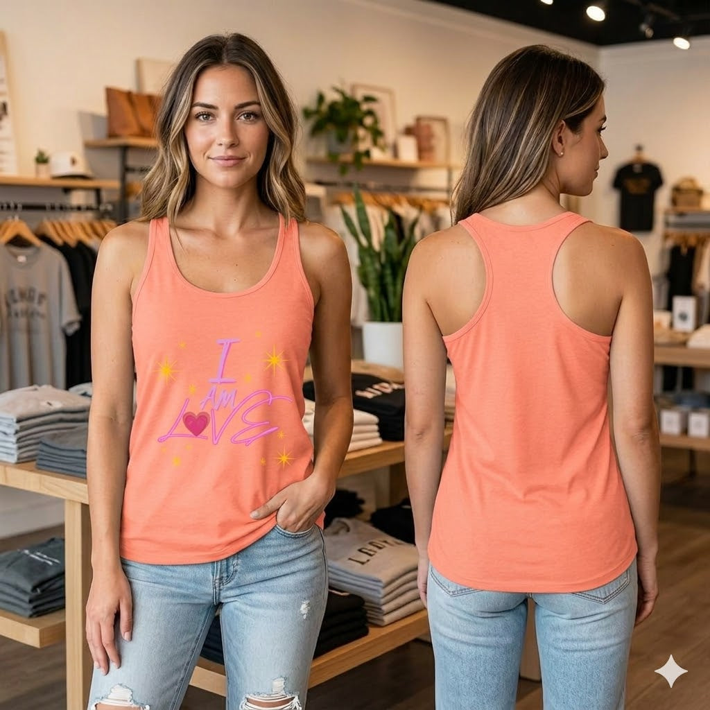 I am love Women's Racerback Tank