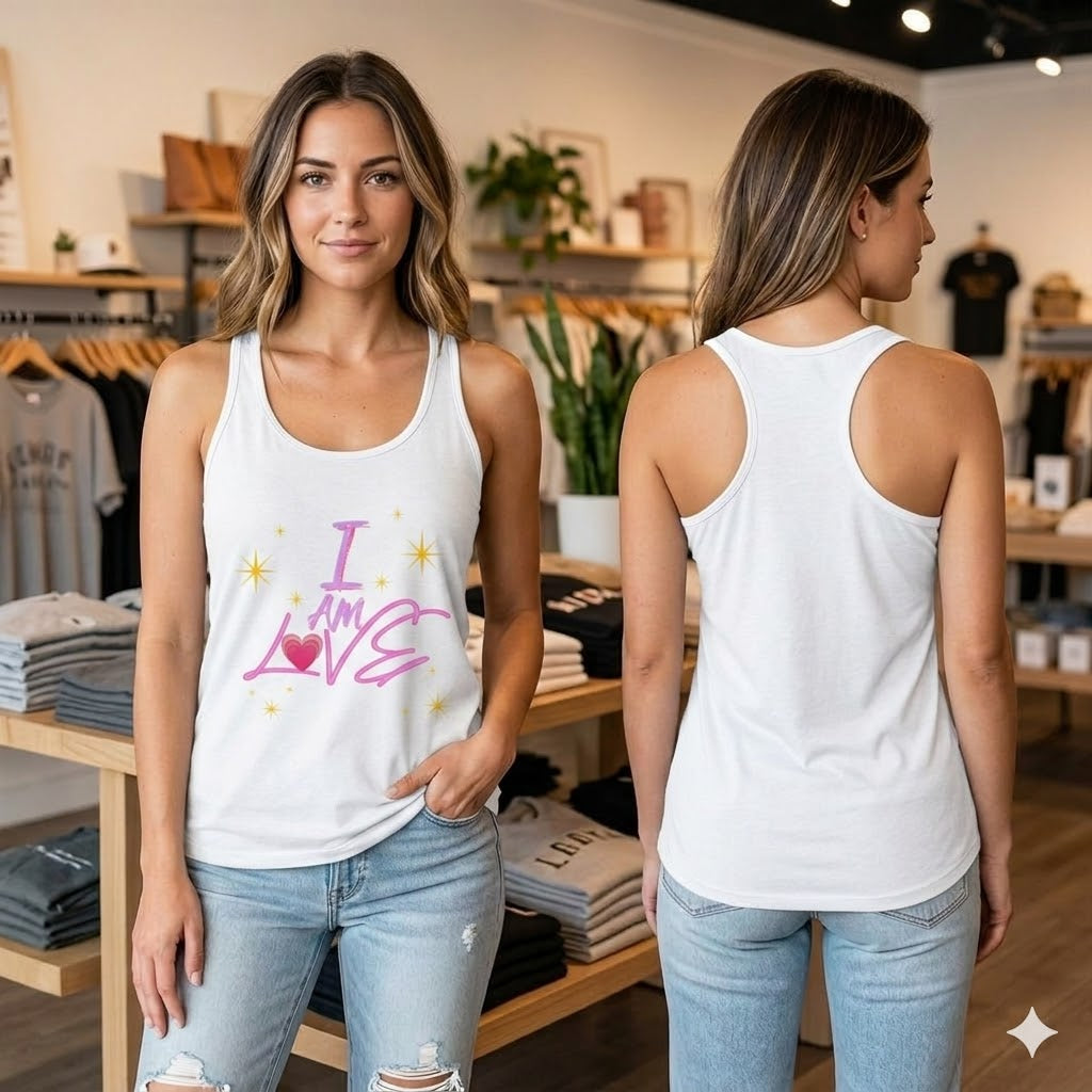 I am love Women's Racerback Tank