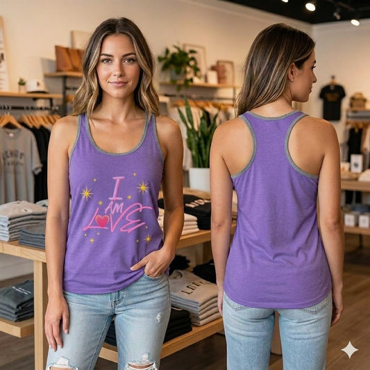 I am love Women's Racerback Tank