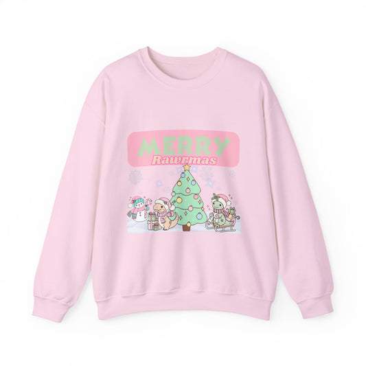 "Merry Rawrmas" Cute Kawaii Holiday Christmas Crewneck Sweater