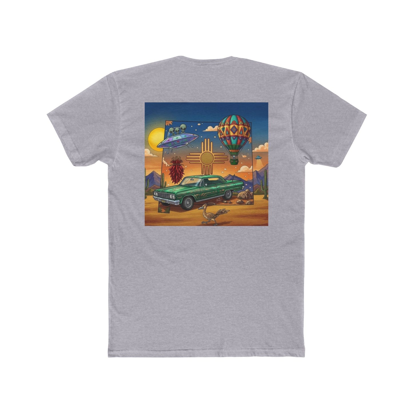 Straight Outta New Mexico with New Mexico Art With Lowrider and Aliens Graphic Tee