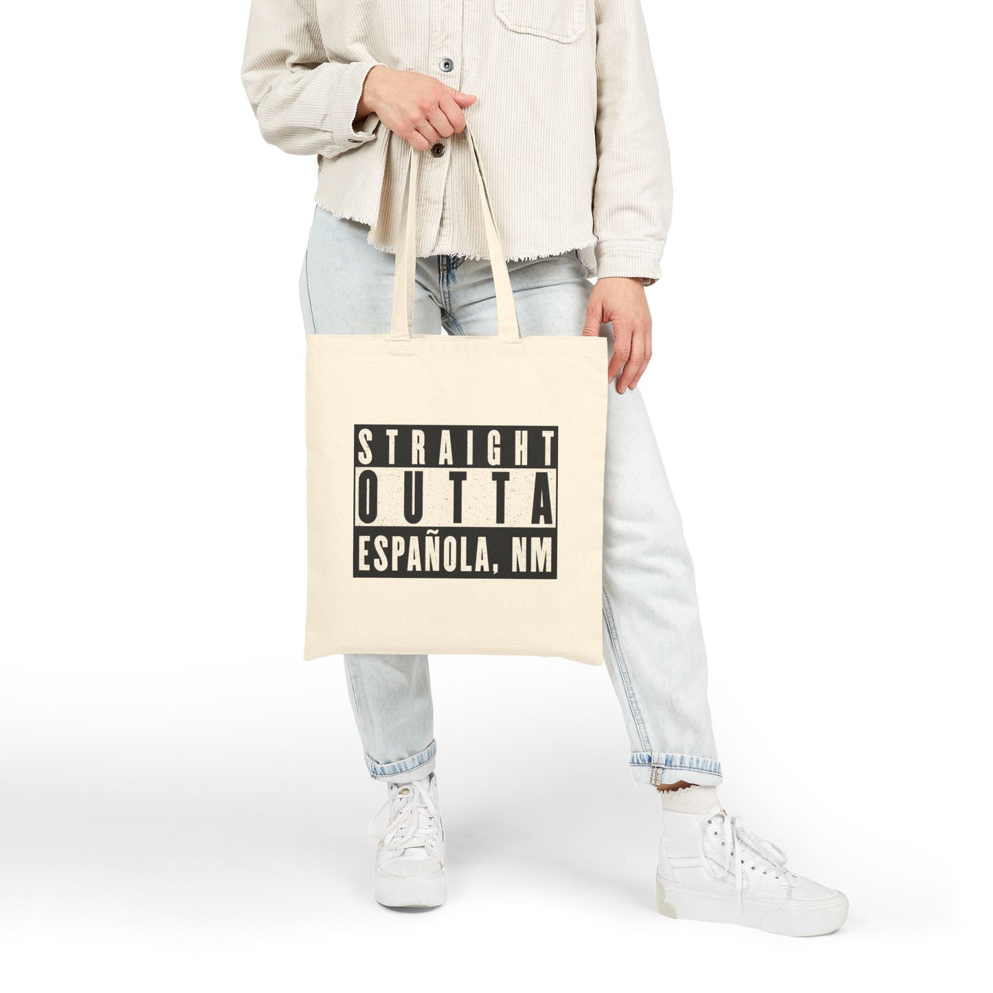 Straight Outta Española, NM - Cotton Canvas Tote Bag