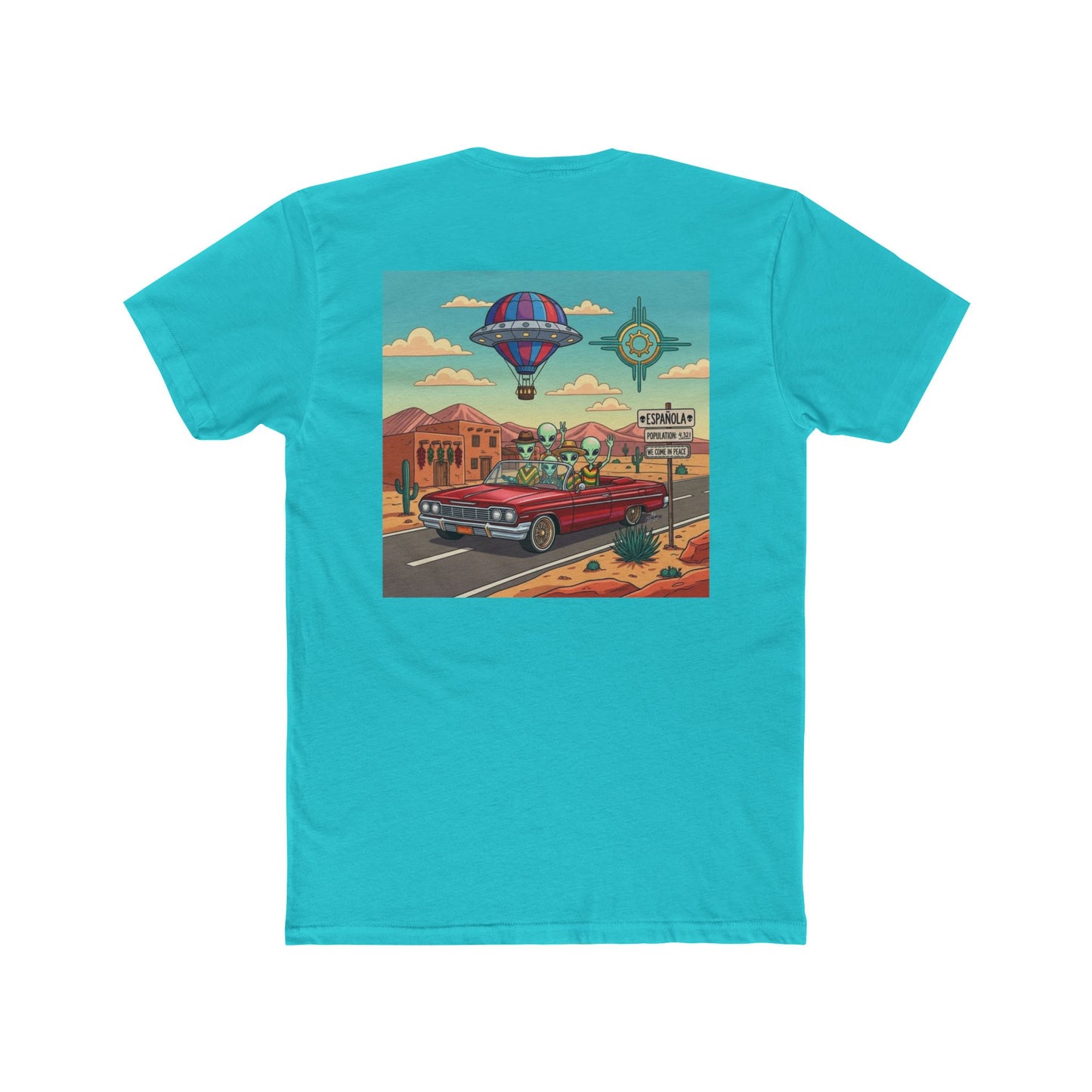 "Straight Outta Española, NM" with Aliens Cruising in Lowrider Graphic Tee