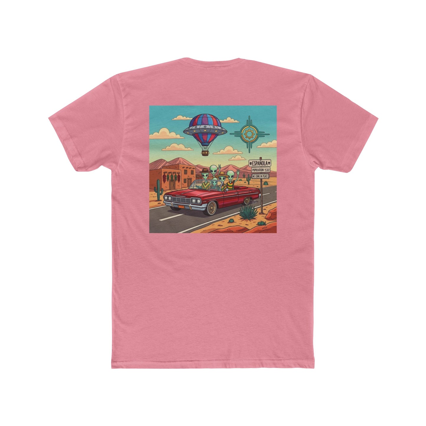 "Straight Outta Española, NM" with Aliens Cruising in Lowrider Graphic Tee