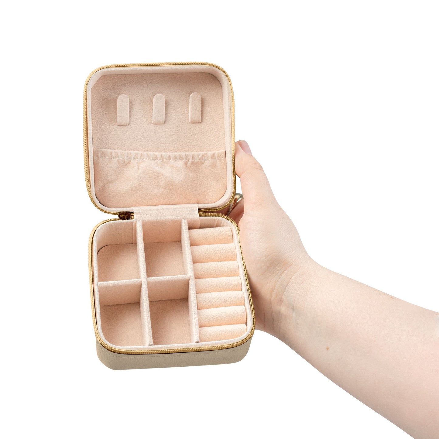 Portable Jewelry Travel Case — Compact Organizer for Rings, Earrings & Necklaces
