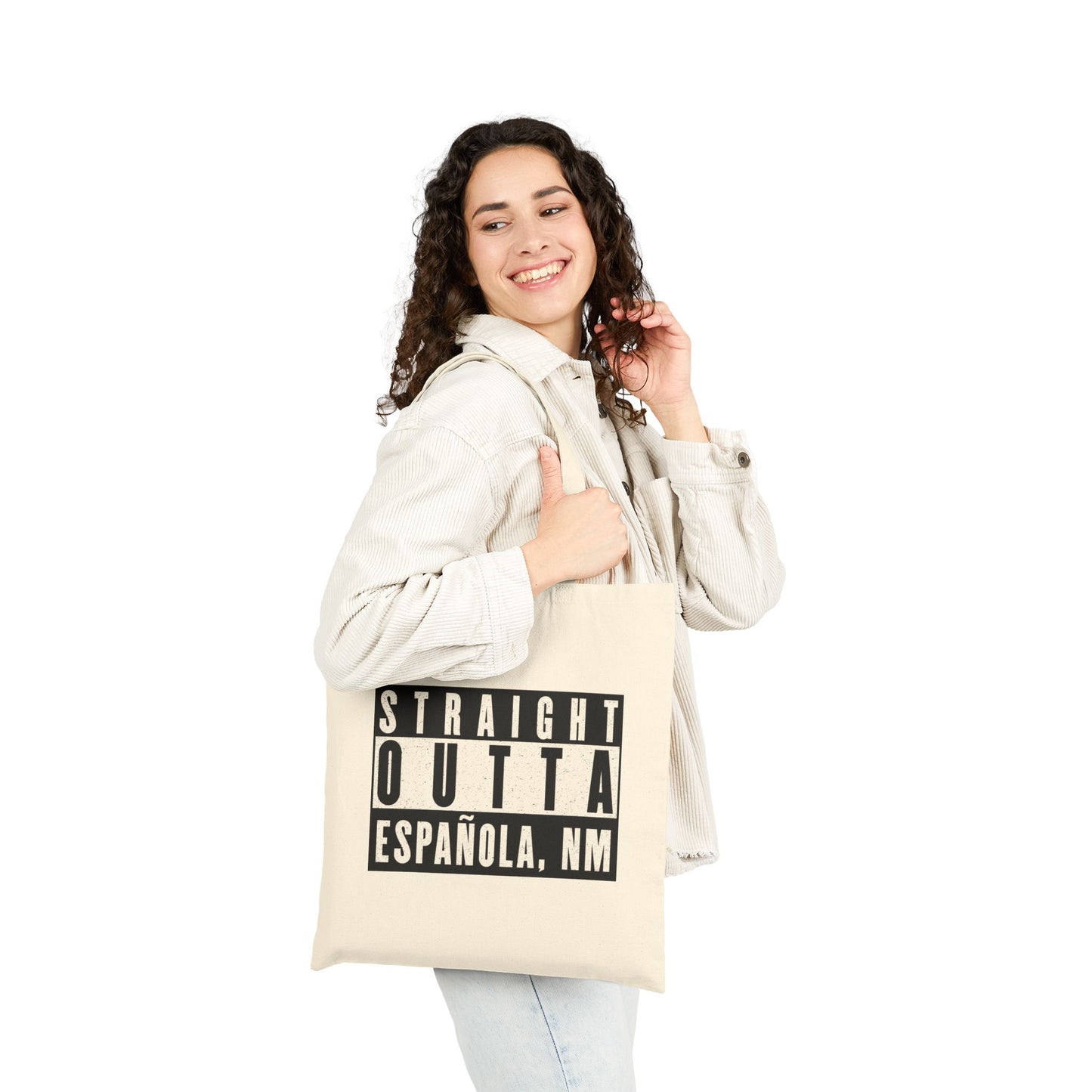 Straight Outta Española, NM - Cotton Canvas Tote Bag