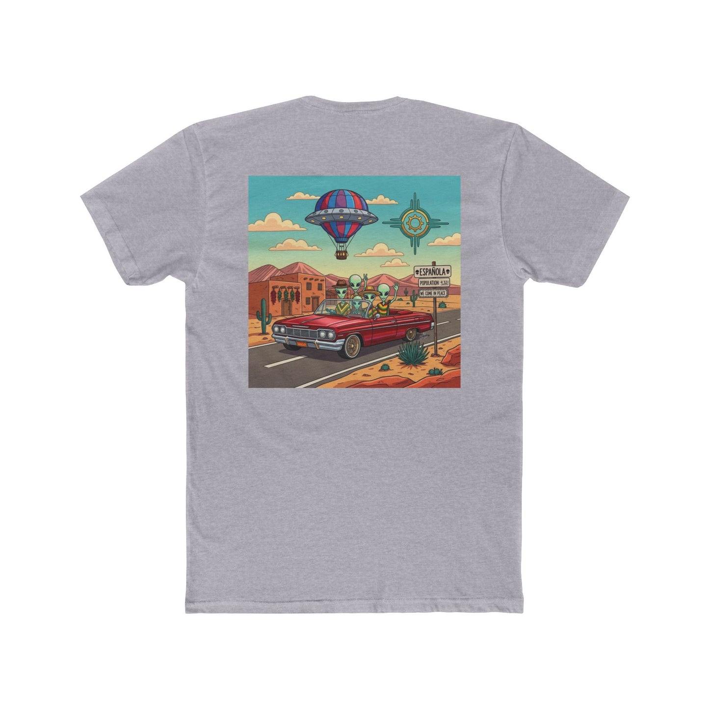 "Straight Outta Española, NM" with Aliens Cruising in Lowrider Graphic Tee