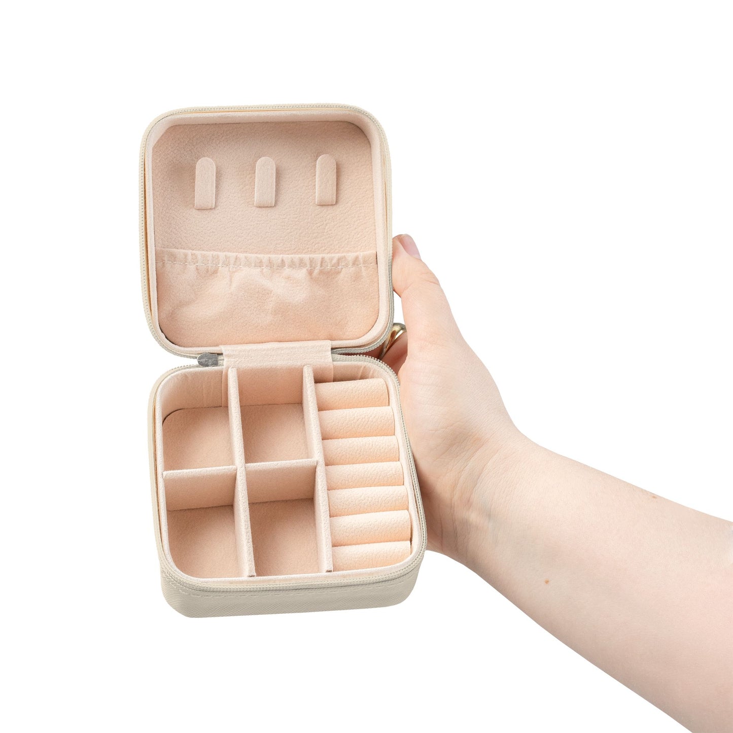 Portable Jewelry Travel Case — Compact Organizer for Rings, Earrings & Necklaces