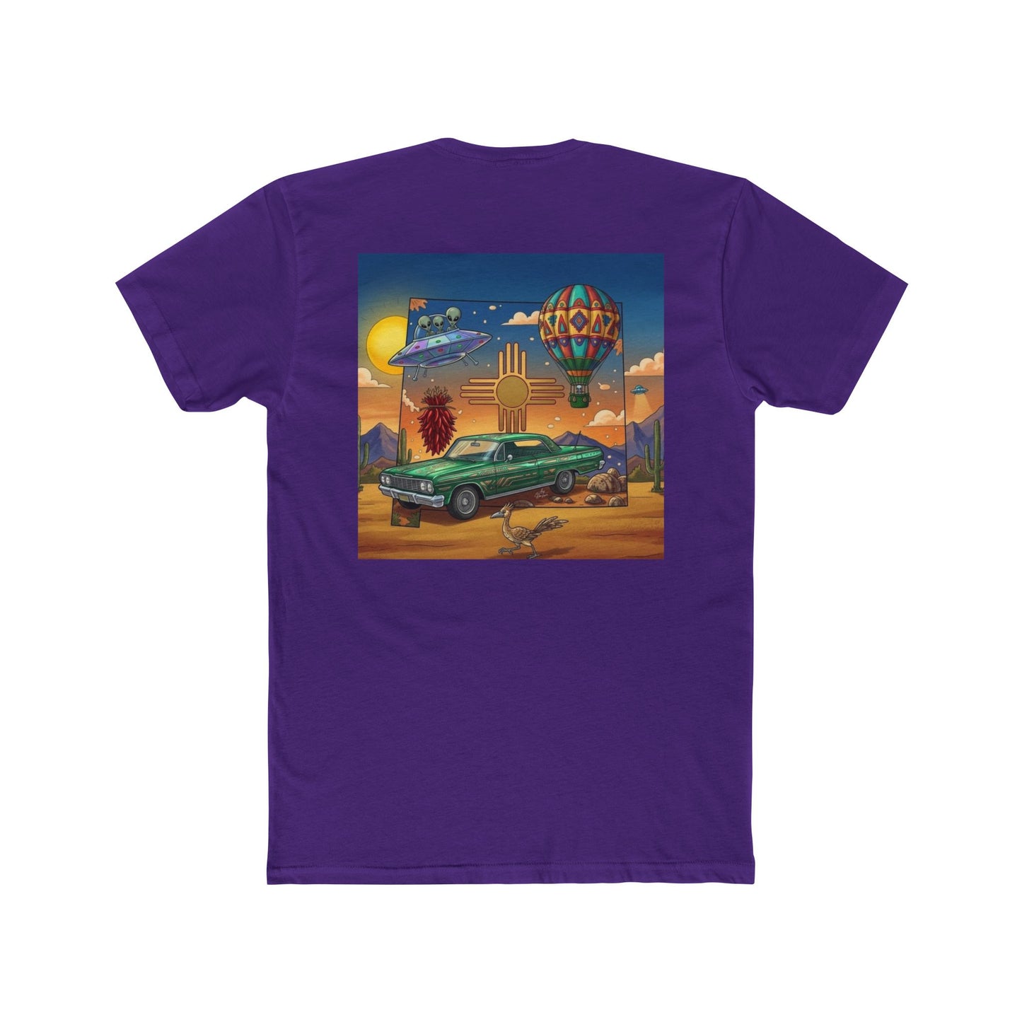 Straight Outta New Mexico with New Mexico Art With Lowrider and Aliens Graphic Tee