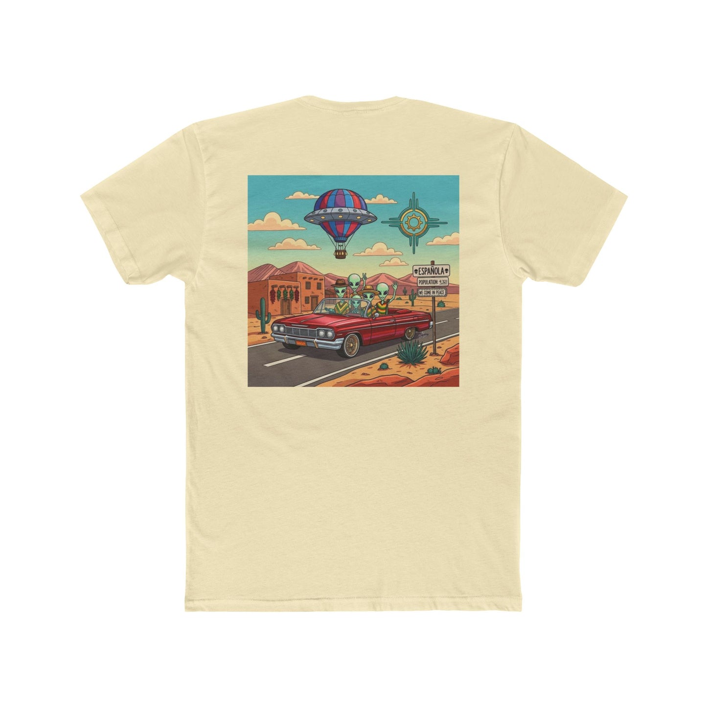 "Straight Outta Española, NM" with Aliens Cruising in Lowrider Graphic Tee