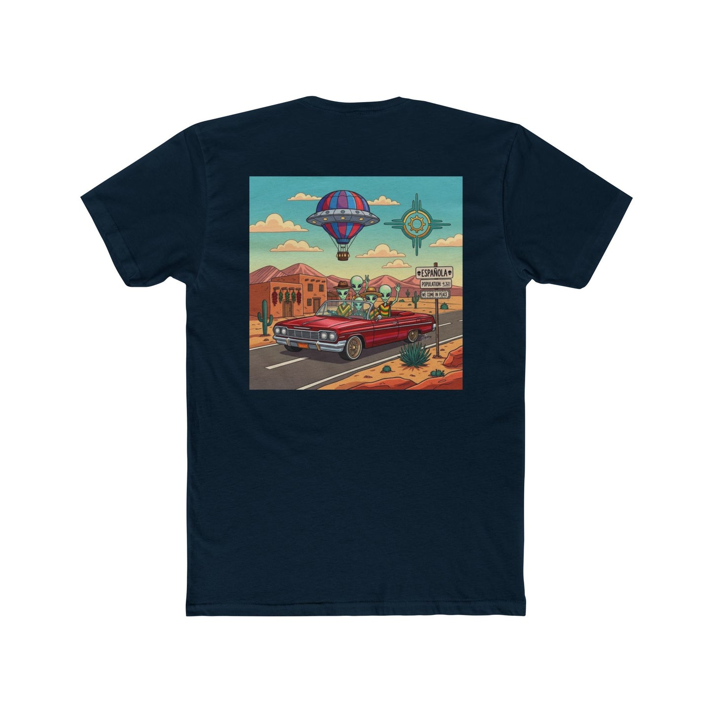 "Straight Outta Española, NM" with Aliens Cruising in Lowrider Graphic Tee