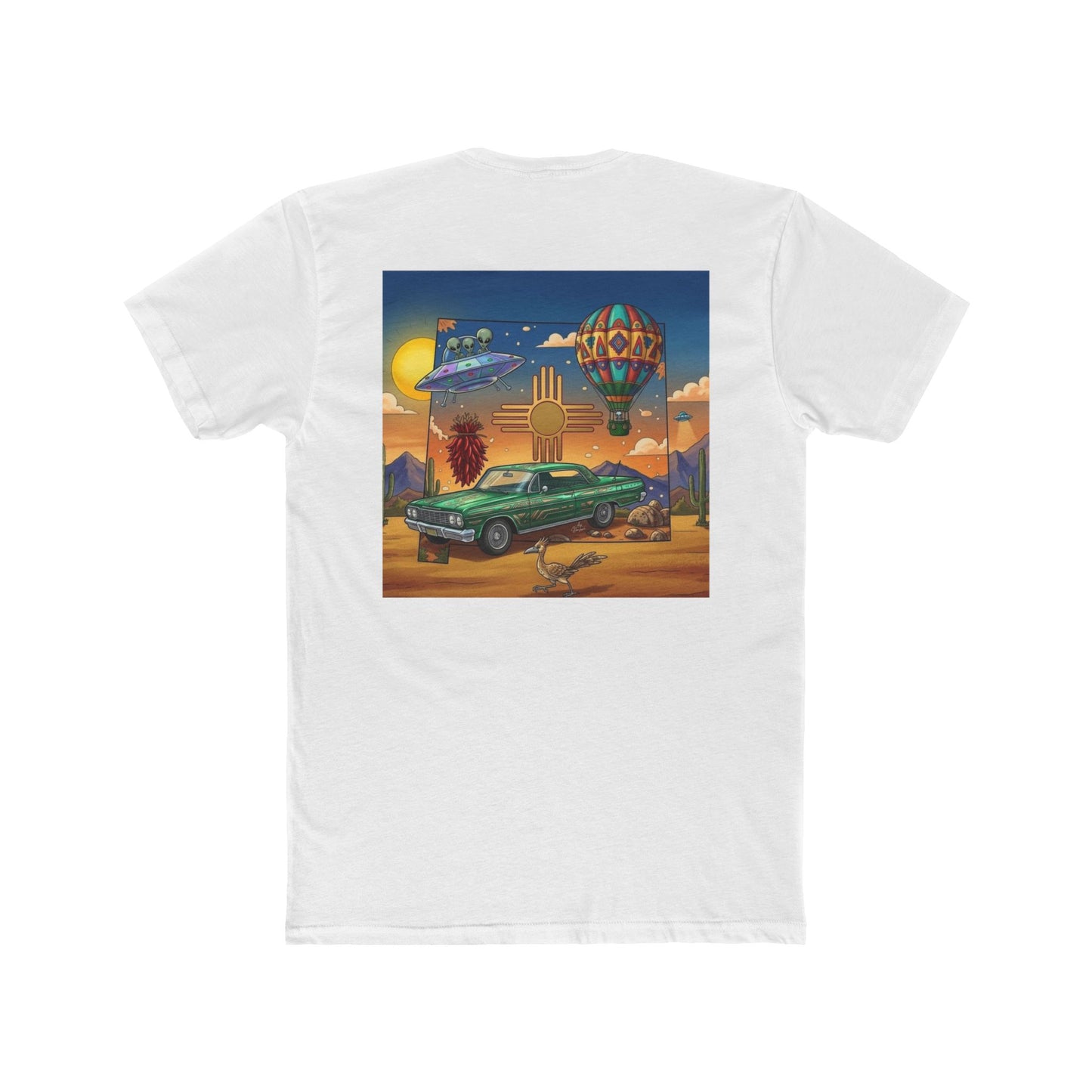 Straight Outta New Mexico with New Mexico Art With Lowrider and Aliens Graphic Tee