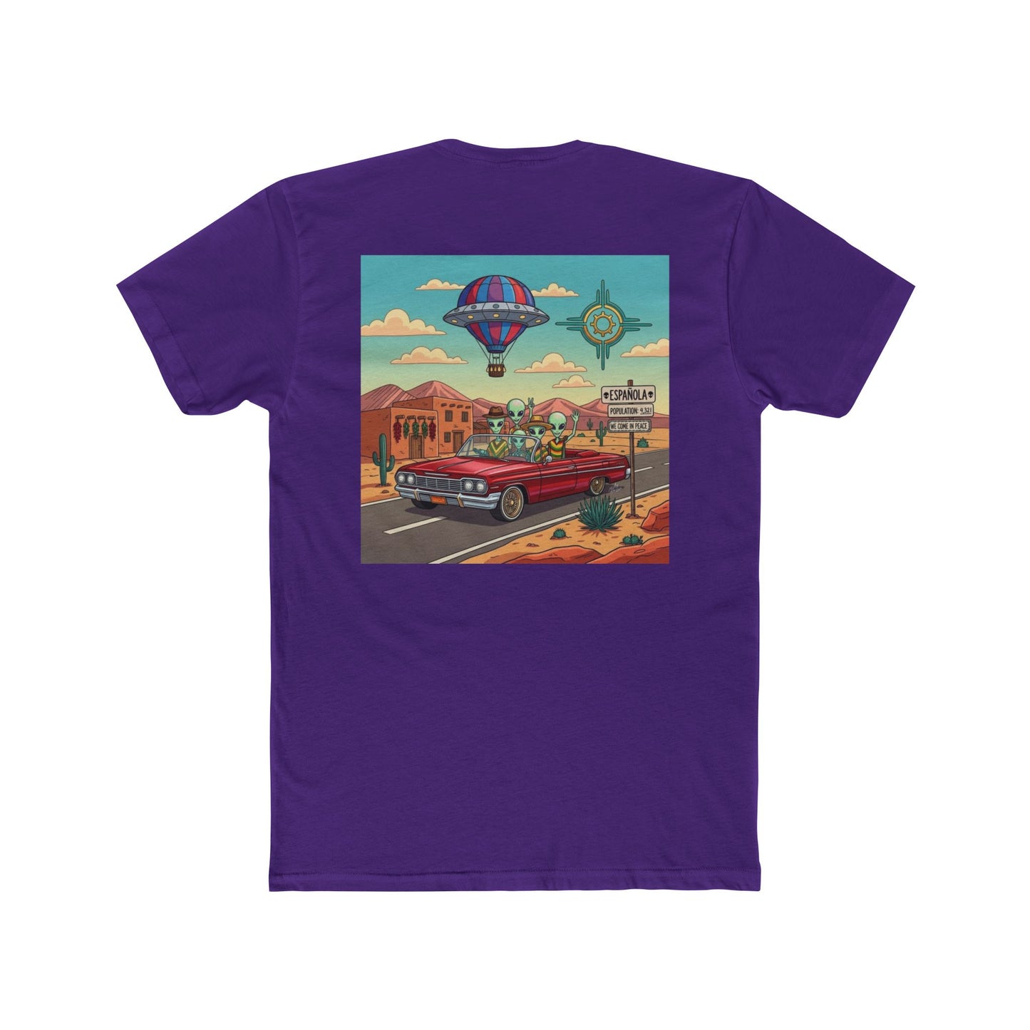 "Straight Outta Española, NM" with Aliens Cruising in Lowrider Graphic Tee